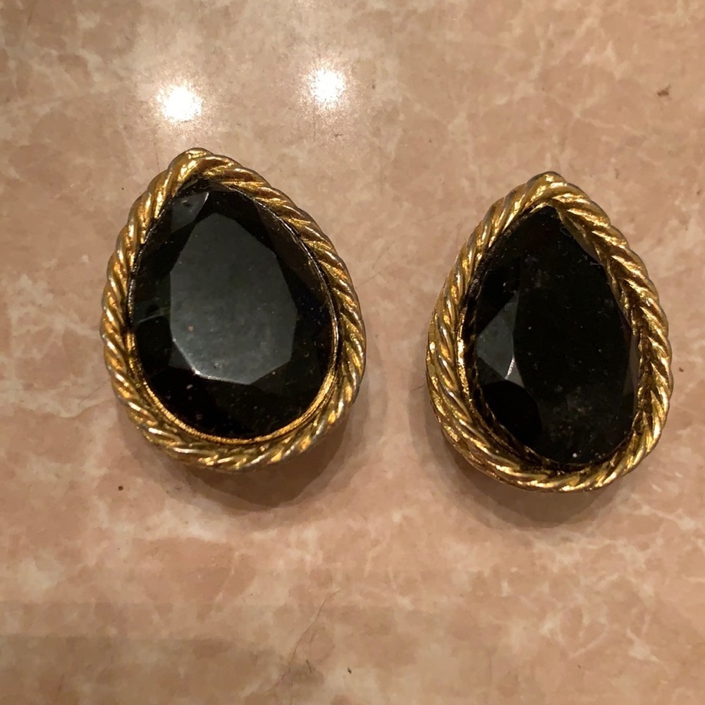 Vintage GJD Ginnie Johansen Danson 80’s clip with Onyx type stone
